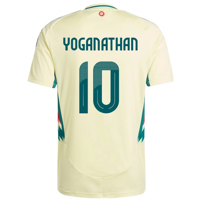 Danxen Mænd Wales Vimal Yoganathan #10 Beige Gul Udebane Spillertrøjer 24-26 Trøje T-Shirt