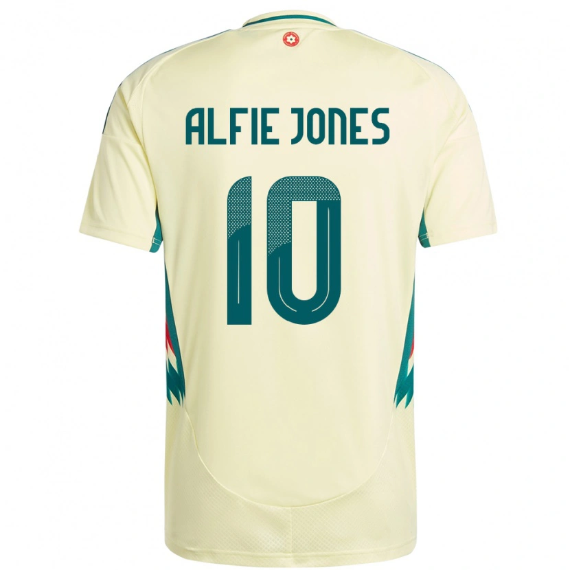 Danxen Mænd Wales Alfie Jones #10 Beige Gul Udebane Spillertrøjer 24-26 Trøje T-Shirt