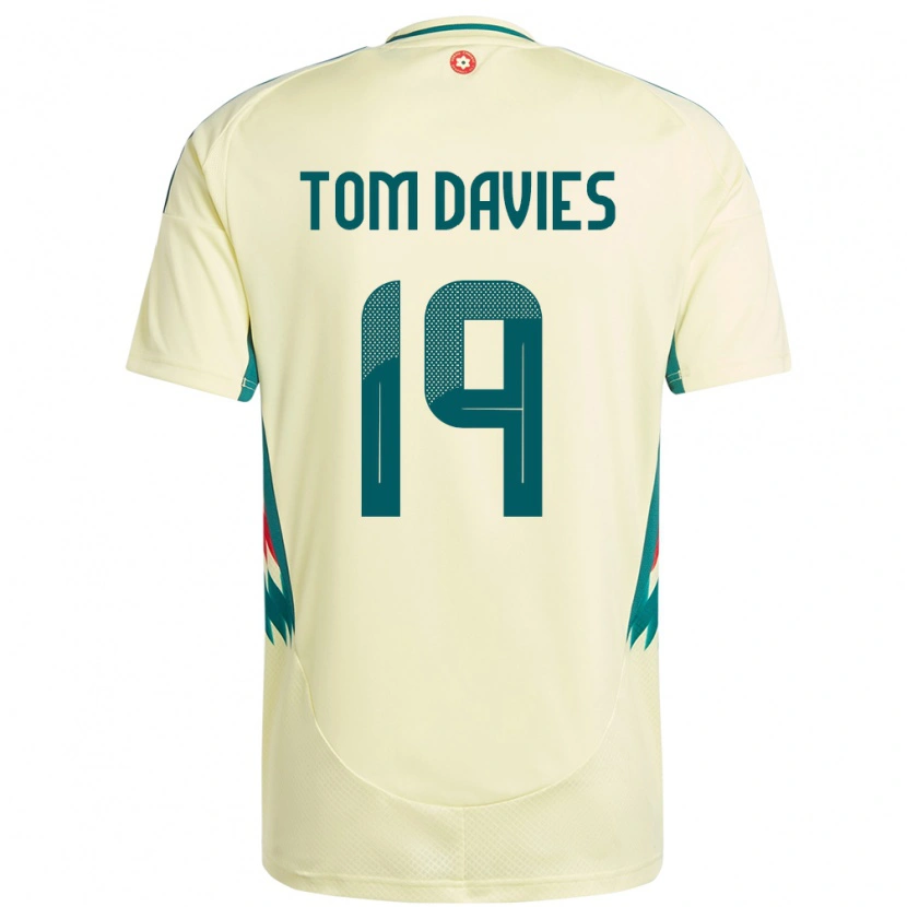 Danxen Mænd Wales Tom Davies #19 Beige Gul Udebane Spillertrøjer 24-26 Trøje T-Shirt