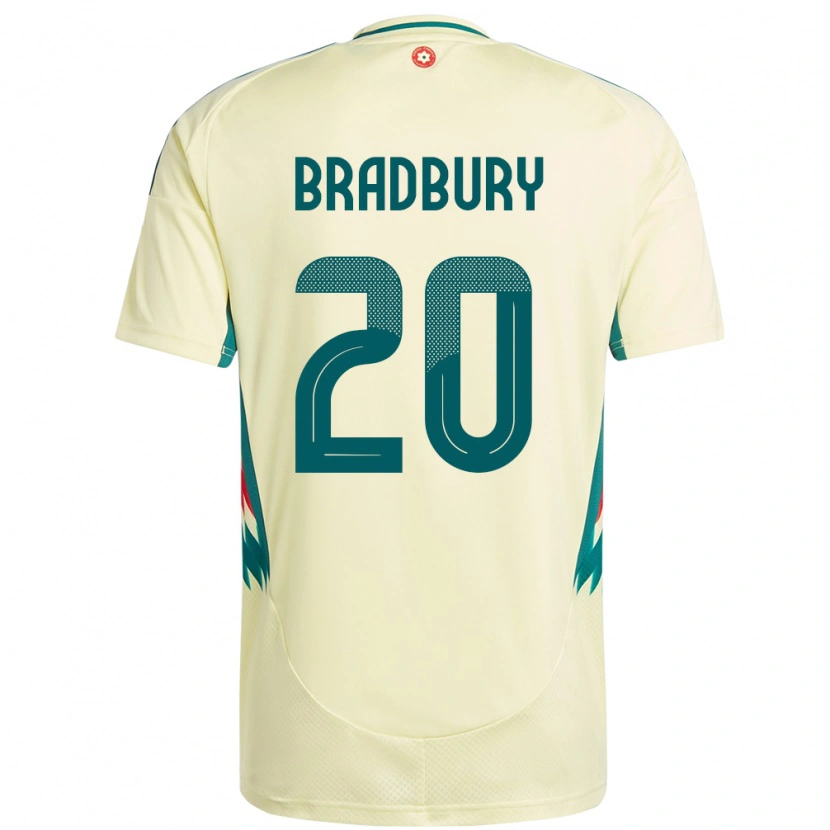 Danxen Mænd Wales Louie Bradbury #20 Beige Gul Udebane Spillertrøjer 24-26 Trøje T-Shirt