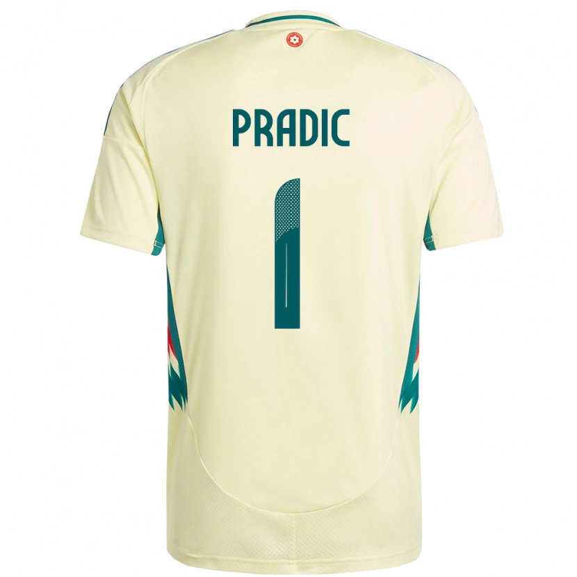 Danxen Mænd Wales James Pradic #1 Beige Gul Udebane Spillertrøjer 24-26 Trøje T-Shirt