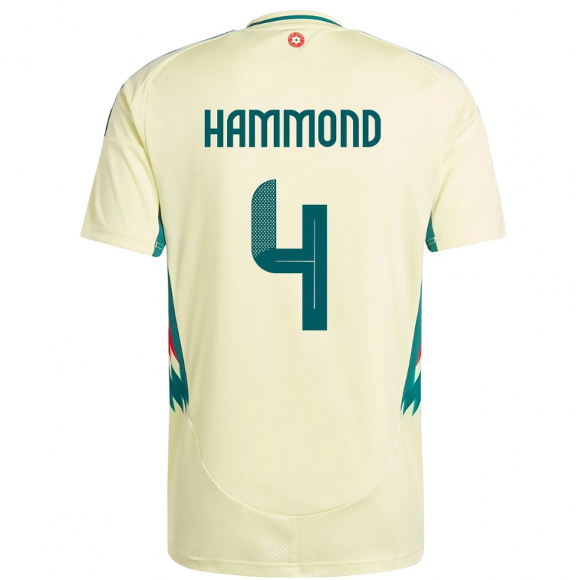 Danxen Mænd Wales Ben Hammond #4 Beige Gul Udebane Spillertrøjer 24-26 Trøje T-Shirt