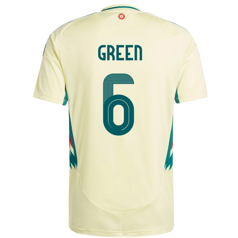 Danxen Mænd Wales Josephine Green #6 Beige Gul Udebane Spillertrøjer 24-26 Trøje T-Shirt