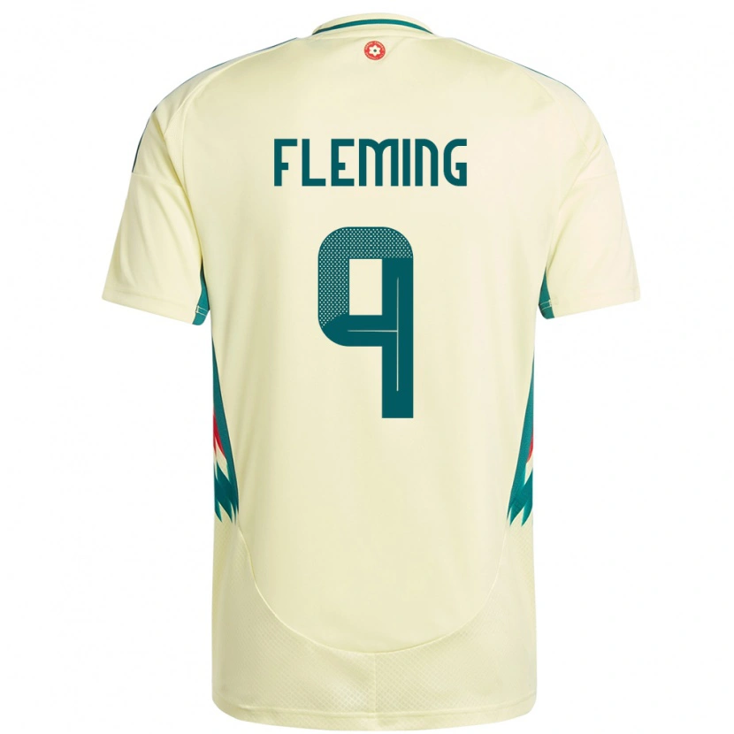 Danxen Mænd Wales Cole Fleming #9 Beige Gul Udebane Spillertrøjer 24-26 Trøje T-Shirt