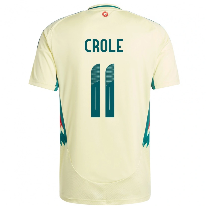 Danxen Mænd Wales James Crole #11 Beige Gul Udebane Spillertrøjer 24-26 Trøje T-Shirt