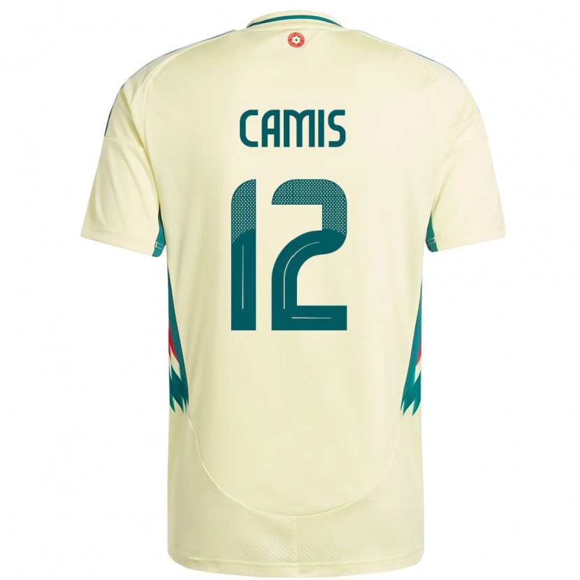 Danxen Mænd Wales Oliver Camis #12 Beige Gul Udebane Spillertrøjer 24-26 Trøje T-Shirt