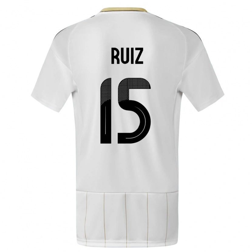 Danxen Mænd Costa Rica John Ruiz #15 Hvid Udebane Spillertrøjer 24-26 Trøje T-Shirt