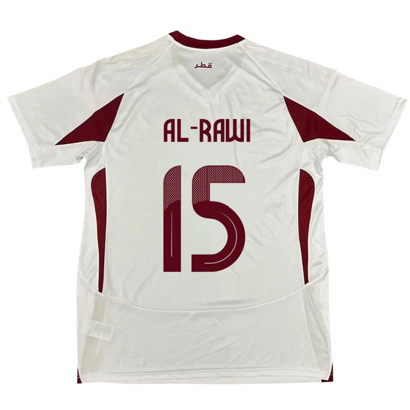 Danxen Mænd Qatar Bassam Al-Rawi #15 Hvid Udebane Spillertrøjer 24-26 Trøje T-Shirt