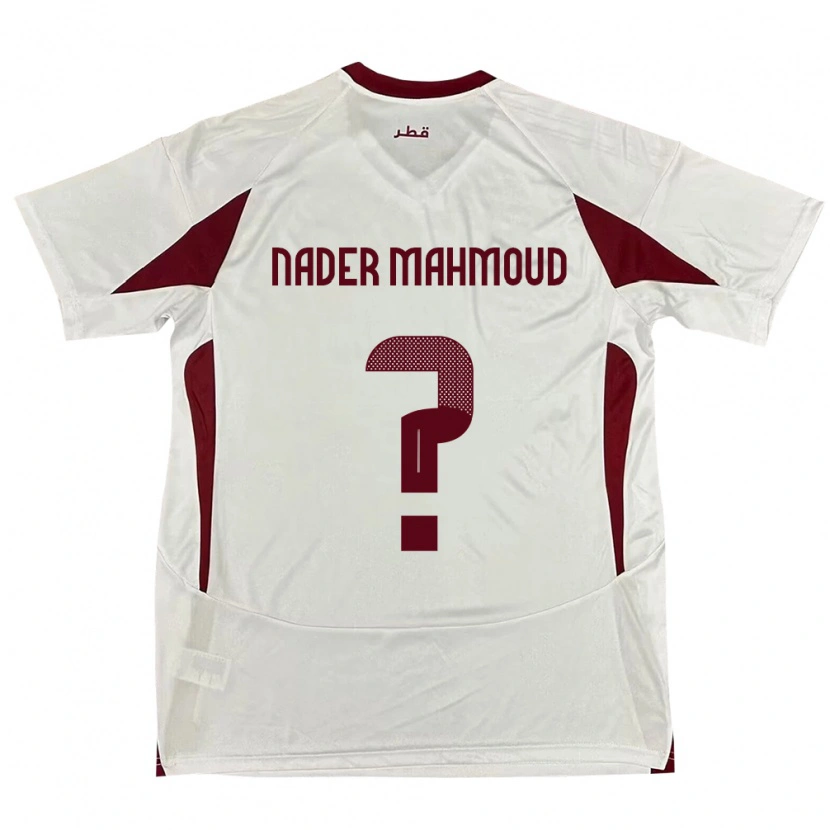 Danxen Mænd Qatar Ali Nader Mahmoud #0 Hvid Udebane Spillertrøjer 24-26 Trøje T-Shirt