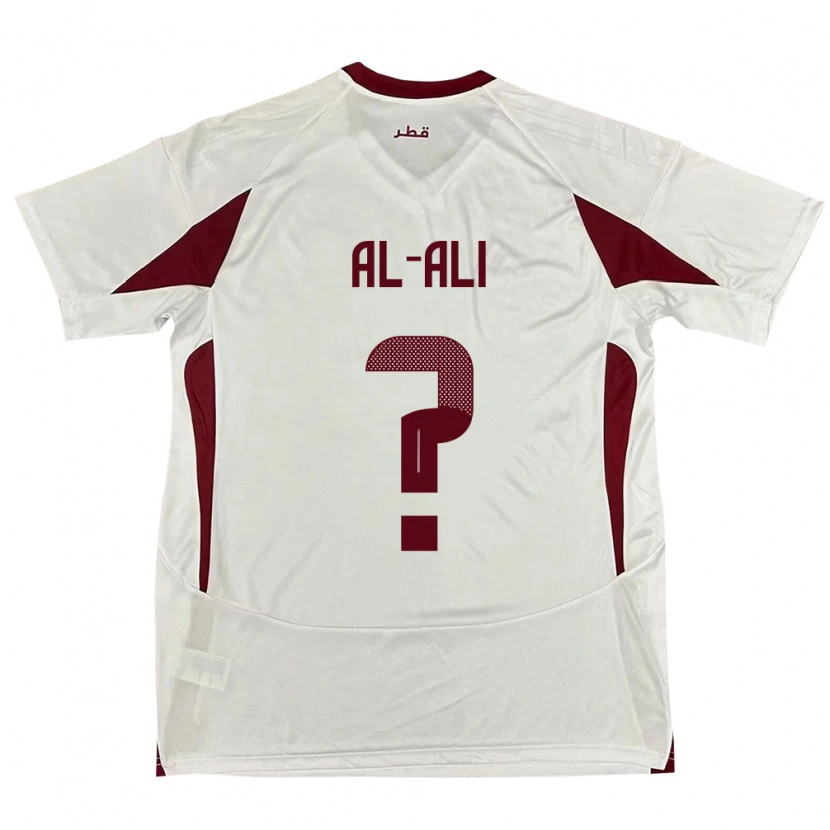 Danxen Mænd Qatar Abdulla Al-Ali #0 Hvid Udebane Spillertrøjer 24-26 Trøje T-Shirt