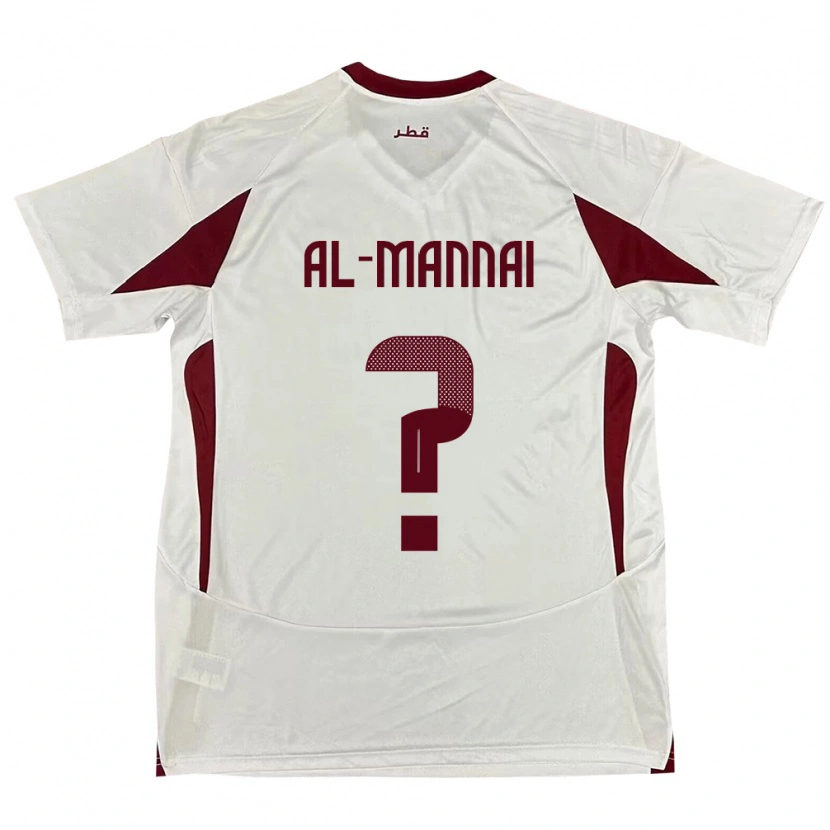 Danxen Mænd Qatar Mohamed Al-Mannai #0 Hvid Udebane Spillertrøjer 24-26 Trøje T-Shirt