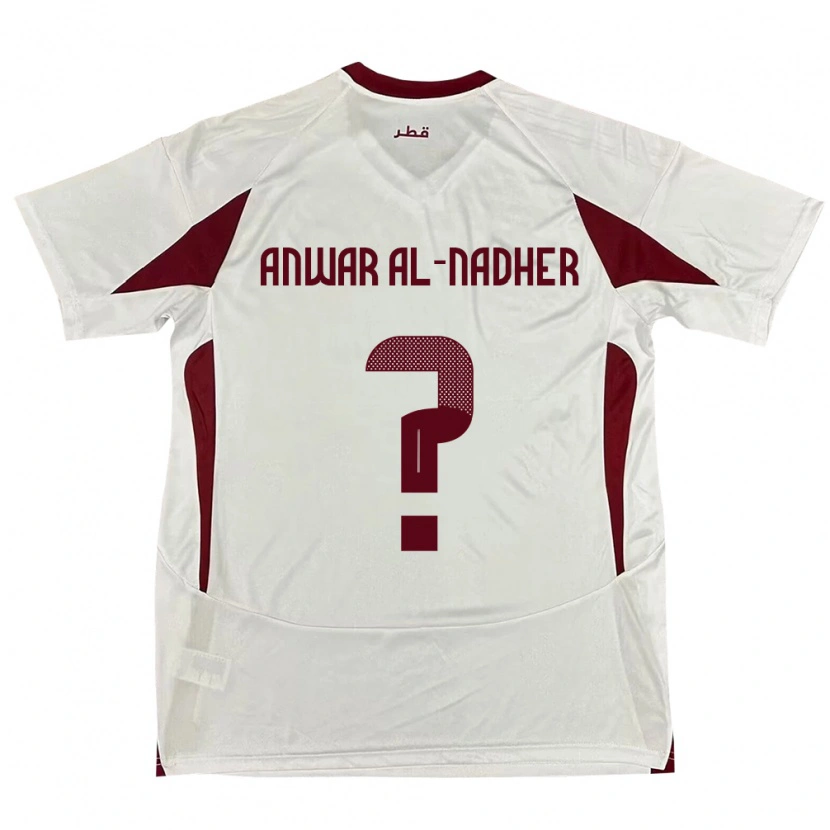 Danxen Mænd Qatar Salman Anwar Al-Nadher #0 Hvid Udebane Spillertrøjer 24-26 Trøje T-Shirt