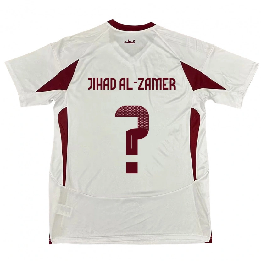 Danxen Mænd Qatar Mohammed Jihad Al-Zamer #0 Hvid Udebane Spillertrøjer 24-26 Trøje T-Shirt