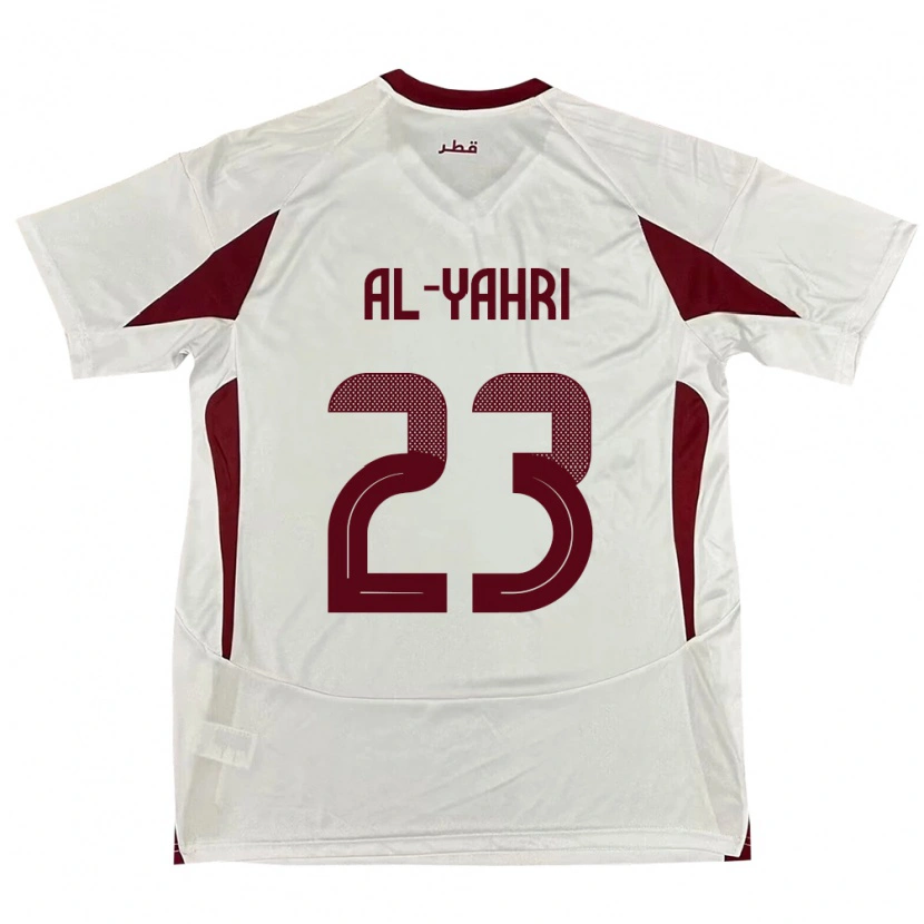 Danxen Mænd Qatar Nawaf Al-Yahri #23 Hvid Udebane Spillertrøjer 24-26 Trøje T-Shirt