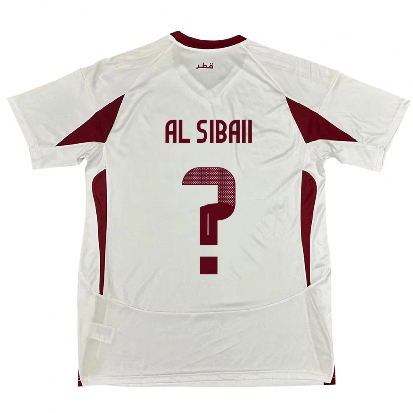 Danxen Mænd Qatar Ahmad Al Sibaii #0 Hvid Udebane Spillertrøjer 24-26 Trøje T-Shirt