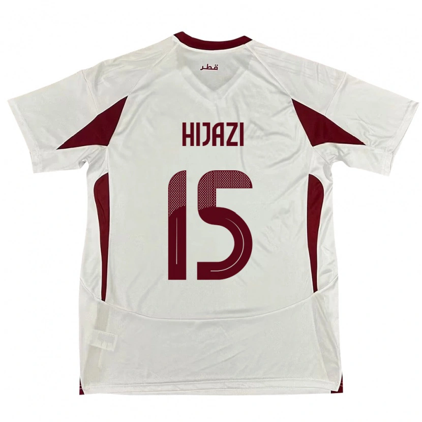 Danxen Mænd Qatar Asalet Hijazi #15 Hvid Udebane Spillertrøjer 24-26 Trøje T-Shirt