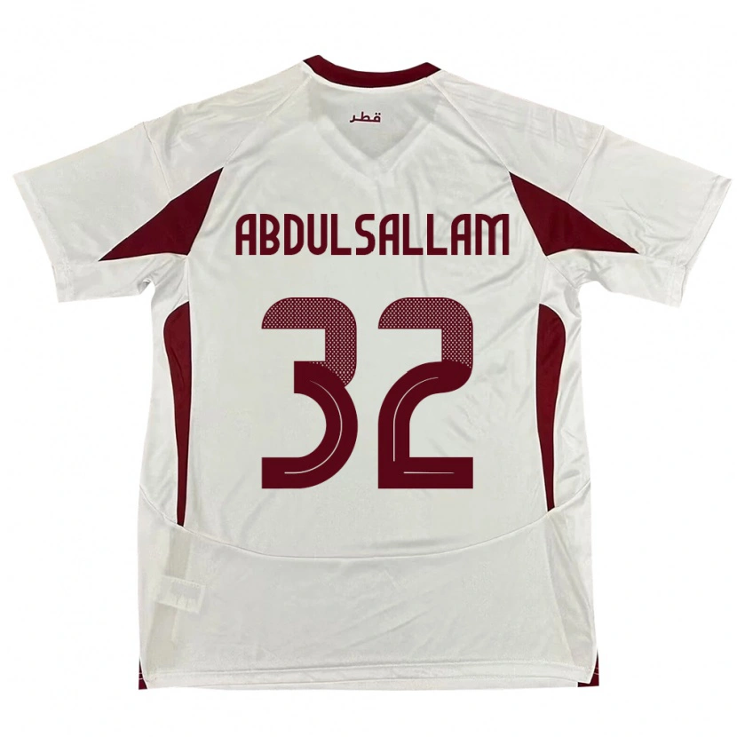 Danxen Mænd Qatar Jassem Gaber Abdulsallam #32 Hvid Udebane Spillertrøjer 24-26 Trøje T-Shirt