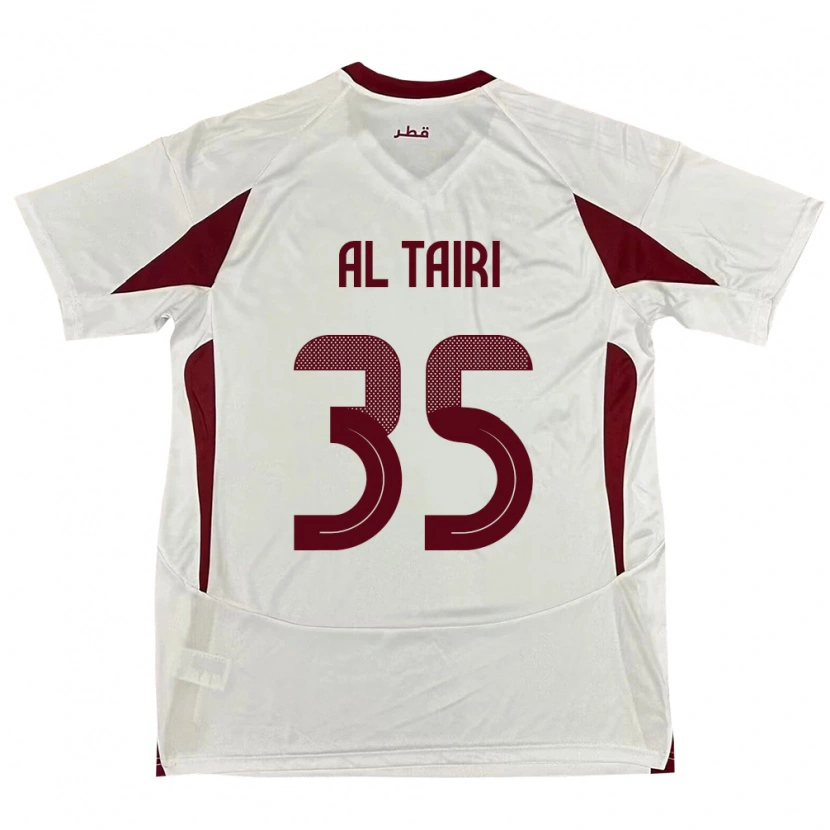 Danxen Mænd Qatar Osamah Al Tairi #35 Hvid Udebane Spillertrøjer 24-26 Trøje T-Shirt