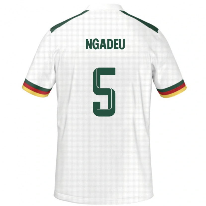 Danxen Mænd Cameroun Michael Ngadeu #5 Hvid Udebane Spillertrøjer 24-26 Trøje T-Shirt