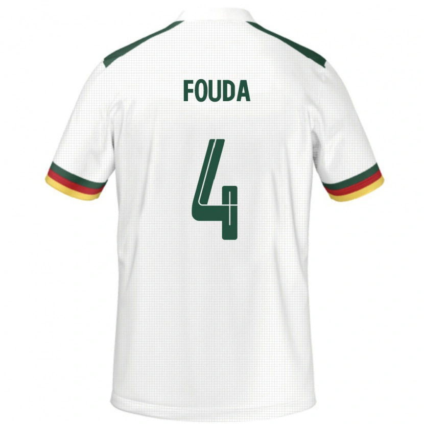 Danxen Mænd Cameroun Junior Fouda #4 Hvid Udebane Spillertrøjer 24-26 Trøje T-Shirt