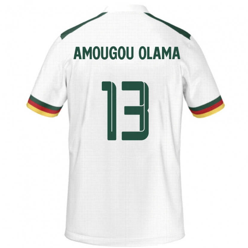 Danxen Mænd Cameroun Maurel Amougou Olama #13 Hvid Udebane Spillertrøjer 24-26 Trøje T-Shirt