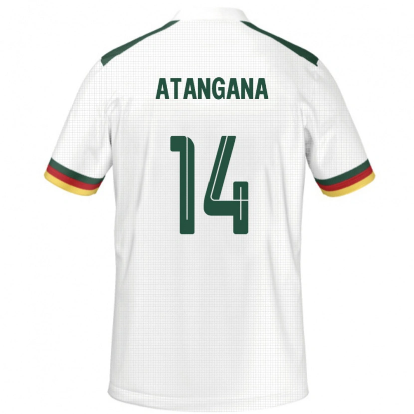 Danxen Mænd Cameroun Joseph Atangana #14 Hvid Udebane Spillertrøjer 24-26 Trøje T-Shirt