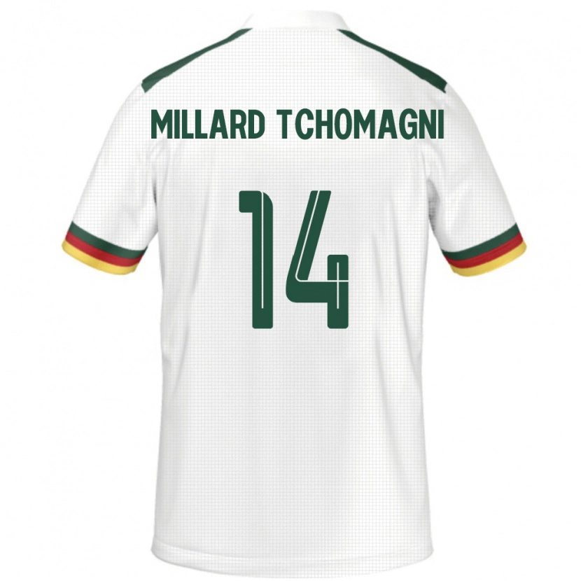 Danxen Mænd Cameroun Samuel Millard Tchomagni #14 Hvid Udebane Spillertrøjer 24-26 Trøje T-Shirt