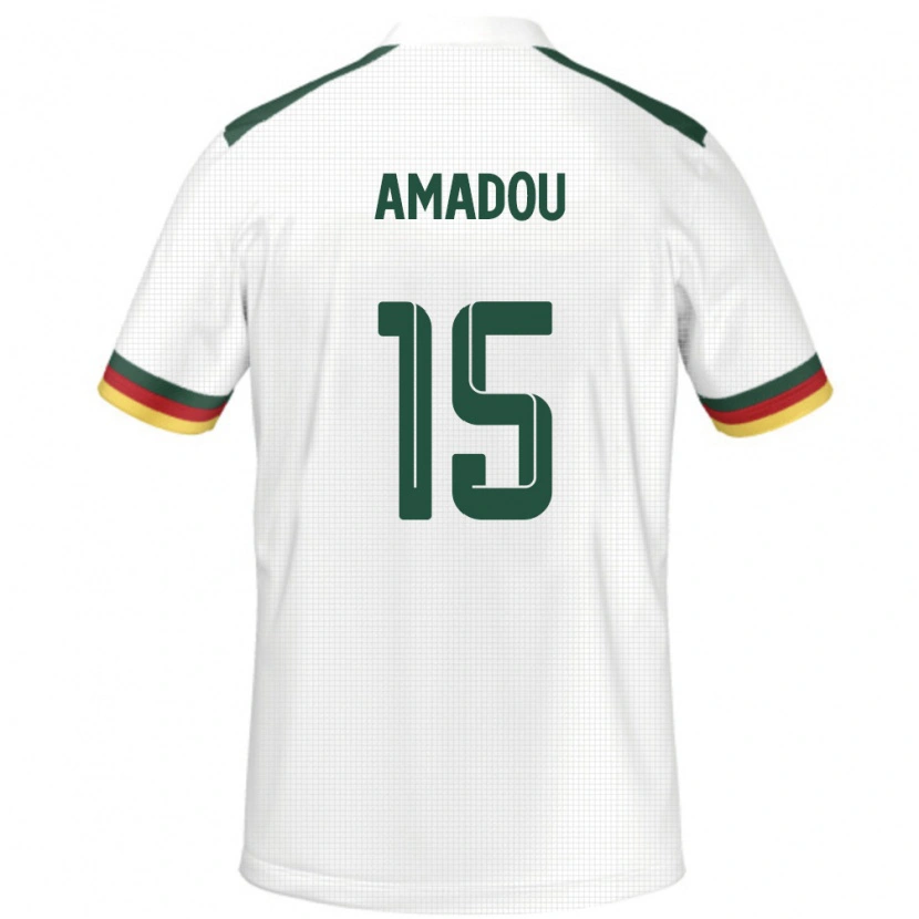 Danxen Mænd Cameroun Daouda Amadou #15 Hvid Udebane Spillertrøjer 24-26 Trøje T-Shirt