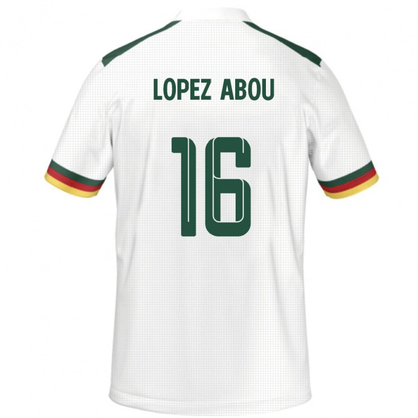 Danxen Mænd Cameroun Junior Lopez Abou #16 Hvid Udebane Spillertrøjer 24-26 Trøje T-Shirt