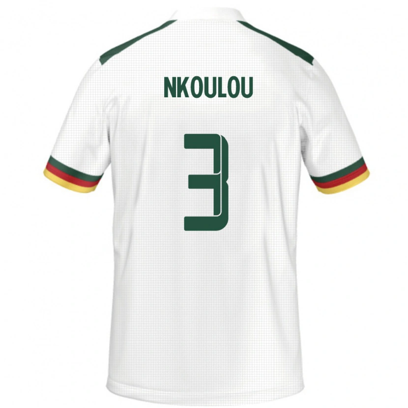 Danxen Mænd Cameroun Nicolas Nkoulou #3 Hvid Udebane Spillertrøjer 24-26 Trøje T-Shirt