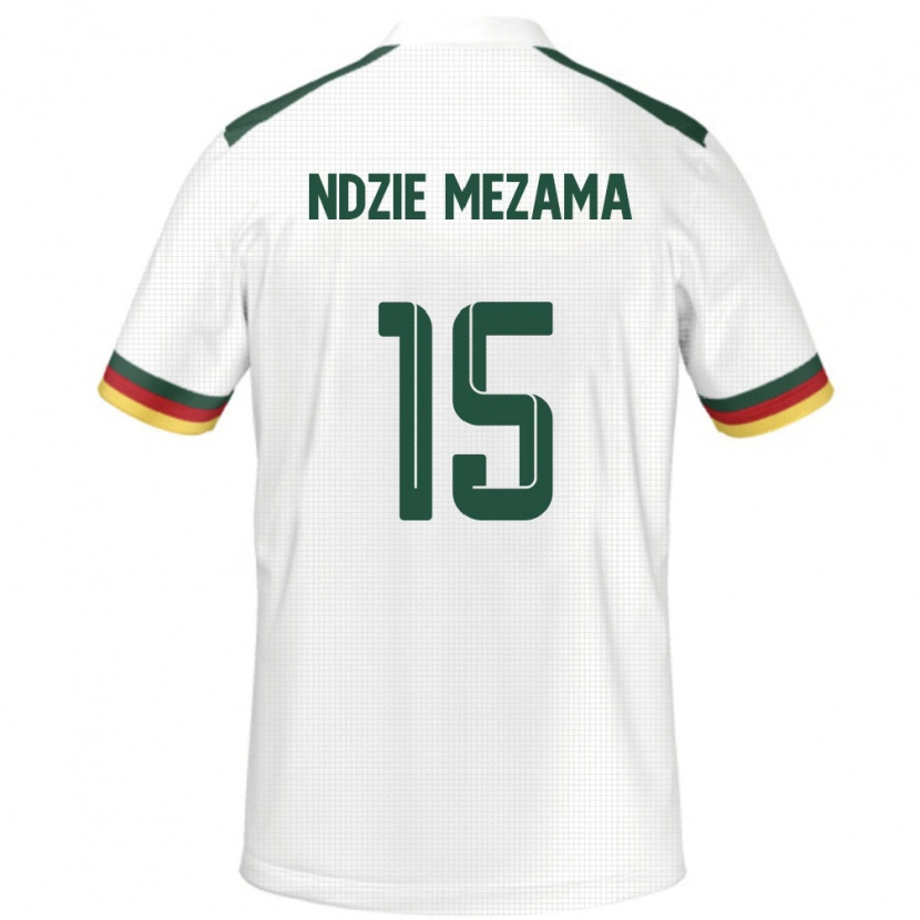 Danxen Mænd Cameroun Fabrice Ndzie Mezama #15 Hvid Udebane Spillertrøjer 24-26 Trøje T-Shirt