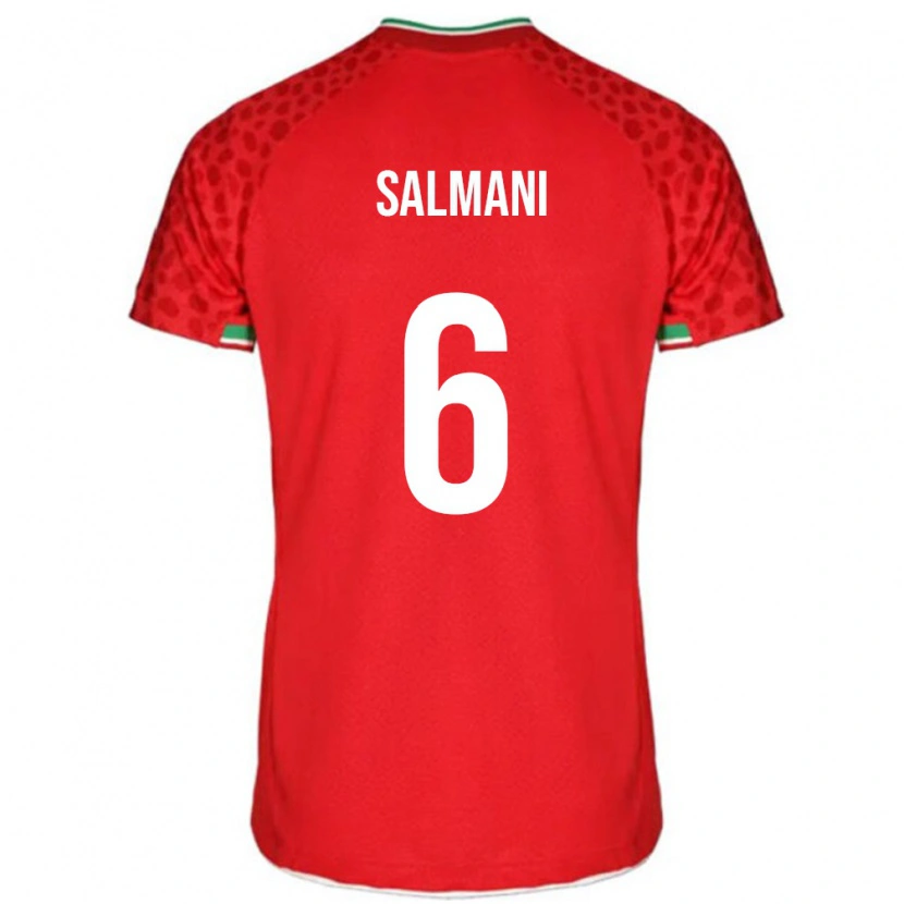 Danxen Mænd Iran Yasin Salmani #6 Rød Udebane Spillertrøjer 24-26 Trøje T-Shirt