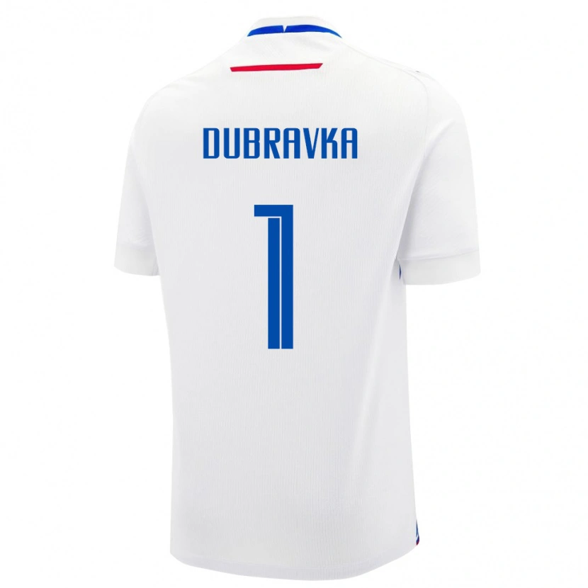 Danxen Mænd Slovakiet Martin Dúbravka #1 Hvid Udebane Spillertrøjer 24-26 Trøje T-Shirt