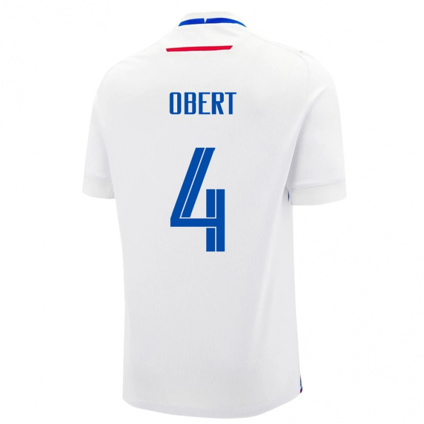 Danxen Mænd Slovakiet Adam Obert #4 Hvid Udebane Spillertrøjer 24-26 Trøje T-Shirt