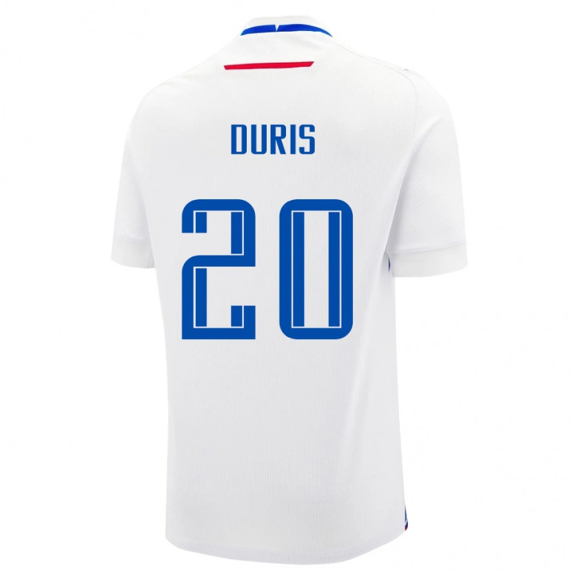 Danxen Mænd Slovakiet David Duris #20 Hvid Udebane Spillertrøjer 24-26 Trøje T-Shirt