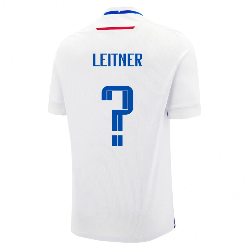 Danxen Mænd Slovakiet Patrik Leitner #0 Hvid Udebane Spillertrøjer 24-26 Trøje T-Shirt