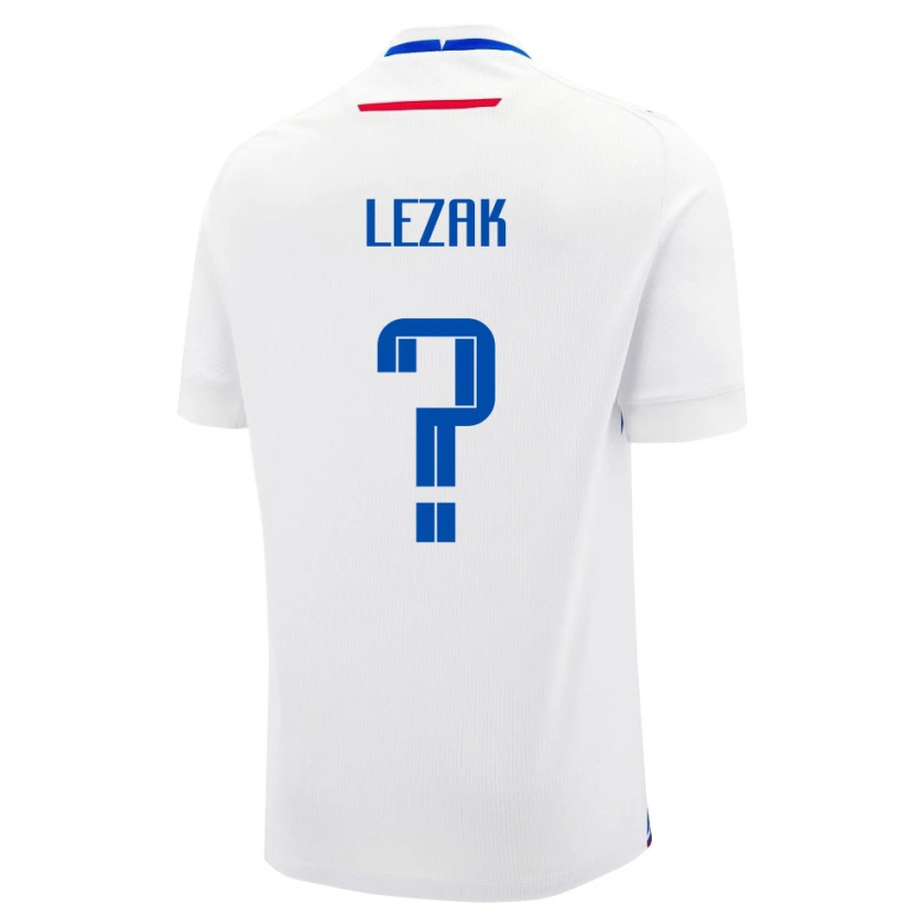 Danxen Mænd Slovakiet Jakub Lezak #0 Hvid Udebane Spillertrøjer 24-26 Trøje T-Shirt