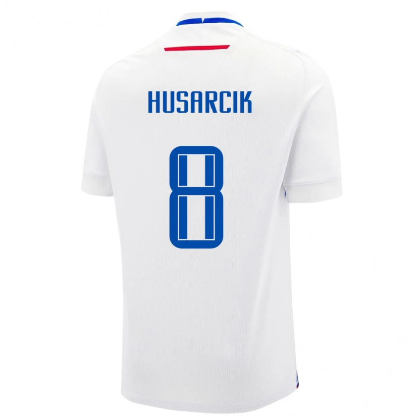 Danxen Mænd Slovakiet Tomas Husarcik #8 Hvid Udebane Spillertrøjer 24-26 Trøje T-Shirt