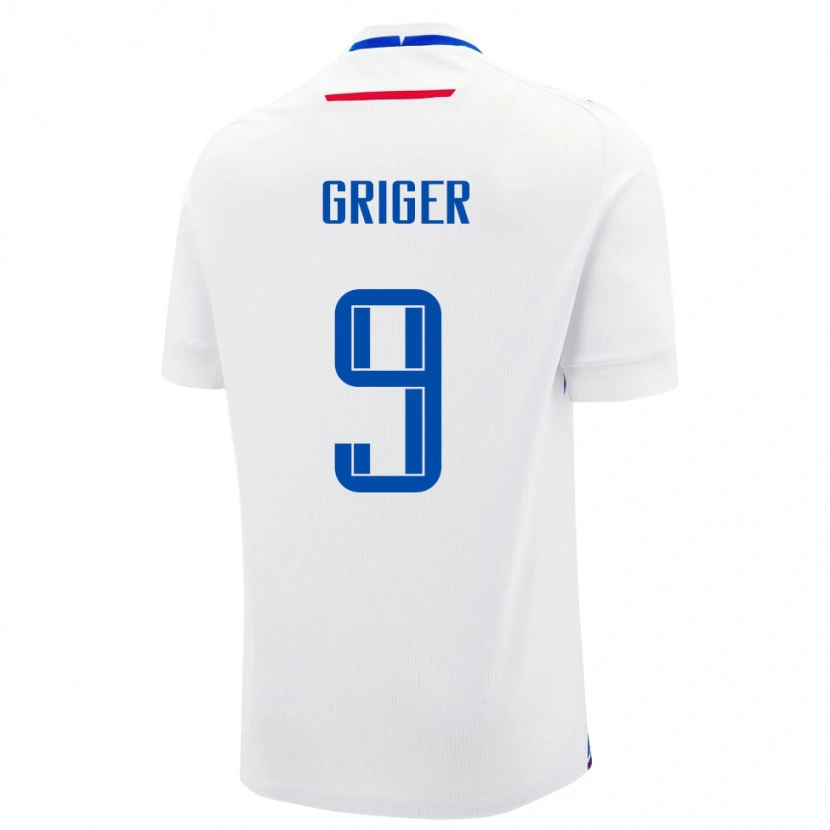 Danxen Mænd Slovakiet Adam Griger #9 Hvid Udebane Spillertrøjer 24-26 Trøje T-Shirt