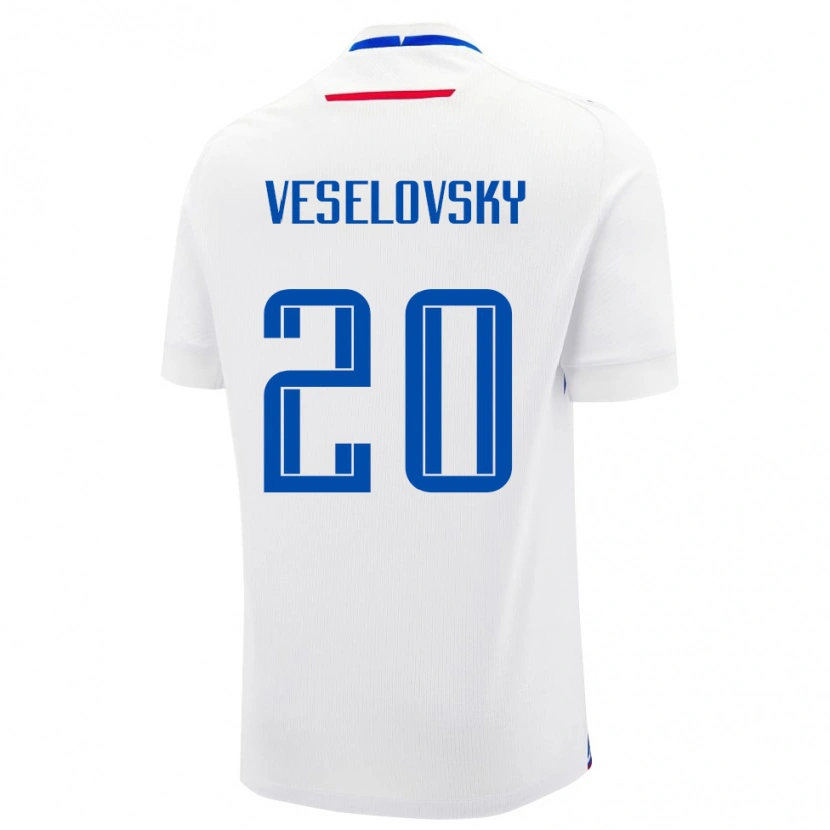 Danxen Mænd Slovakiet Dominik Veselovsky #20 Hvid Udebane Spillertrøjer 24-26 Trøje T-Shirt