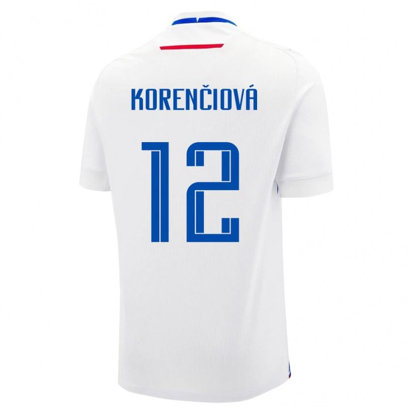 Danxen Mænd Slovakiet Mária Korenčiová #12 Hvid Udebane Spillertrøjer 24-26 Trøje T-Shirt