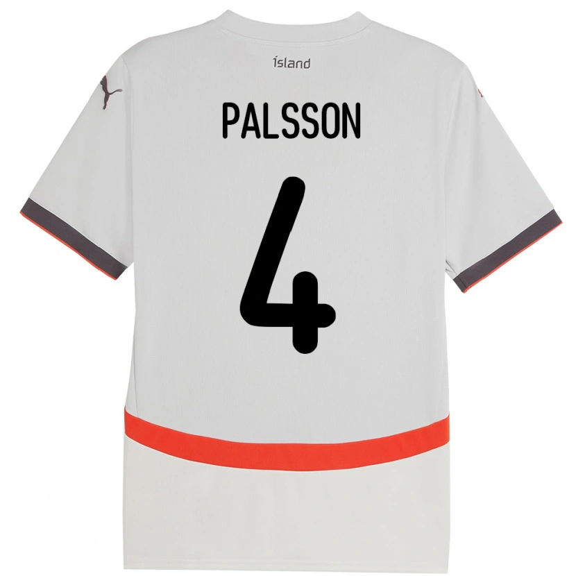 Danxen Mænd Island Victor Pálsson #4 Hvid Udebane Spillertrøjer 24-26 Trøje T-Shirt