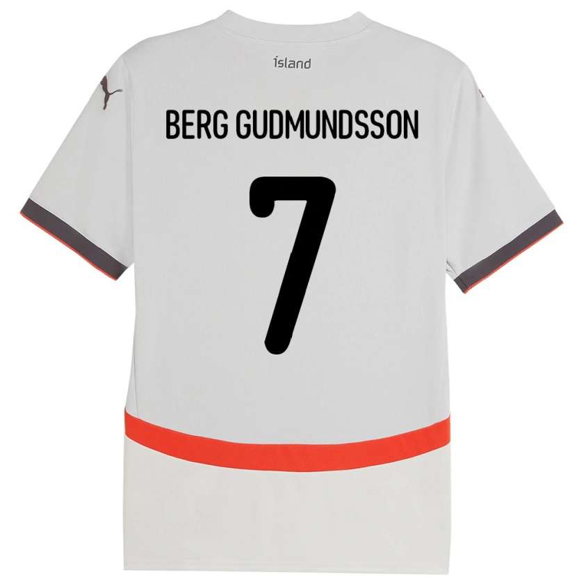 Danxen Mænd Island Jóhann Berg Gudmundsson #7 Hvid Udebane Spillertrøjer 24-26 Trøje T-Shirt