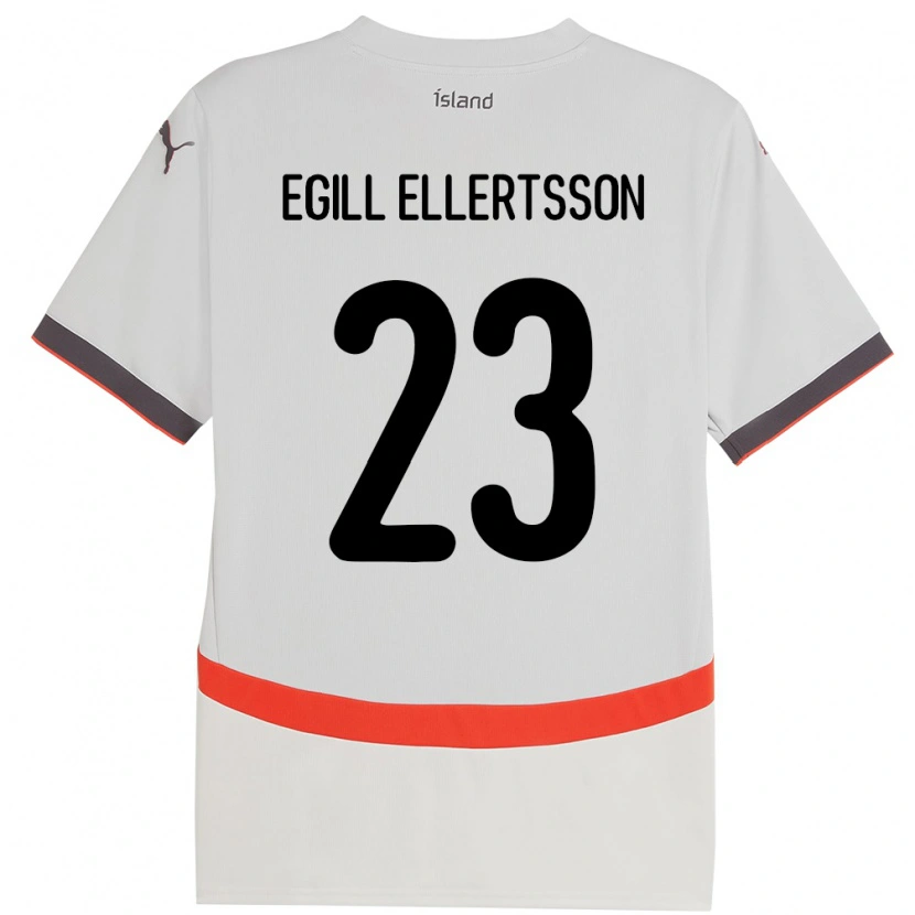 Danxen Mænd Island Mikael Egill Ellertsson #23 Hvid Udebane Spillertrøjer 24-26 Trøje T-Shirt