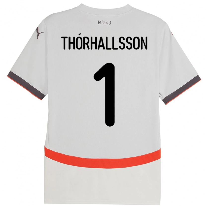 Danxen Mænd Island Ívar Arnbro Thórhallsson #1 Hvid Udebane Spillertrøjer 24-26 Trøje T-Shirt