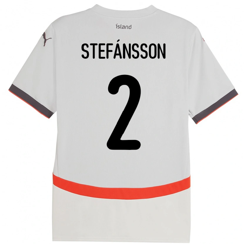 Danxen Mænd Island Stefán Gísli Stefánsson #2 Hvid Udebane Spillertrøjer 24-26 Trøje T-Shirt