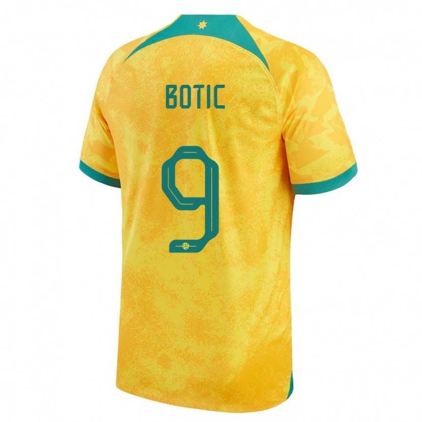 Danxen Kvinder Australien Noah Botic #9 Gylden Hjemmebane Spillertrøjer 24-26 Trøje T-Shirt