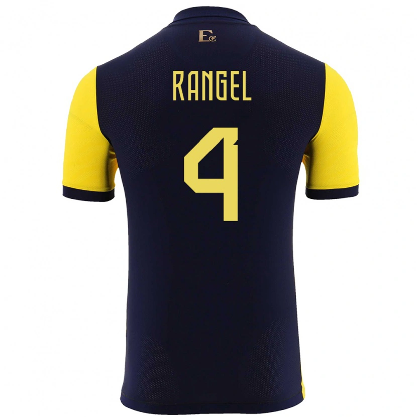 Danxen Kvinder Ecuador Álex Rangel #4 Gul Hjemmebane Spillertrøjer 24-26 Trøje T-Shirt