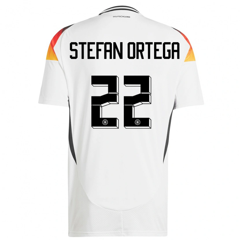 Danxen Kvinder Tyskland Stefan Ortega #22 Hvid Hjemmebane Spillertrøjer 24-26 Trøje T-Shirt