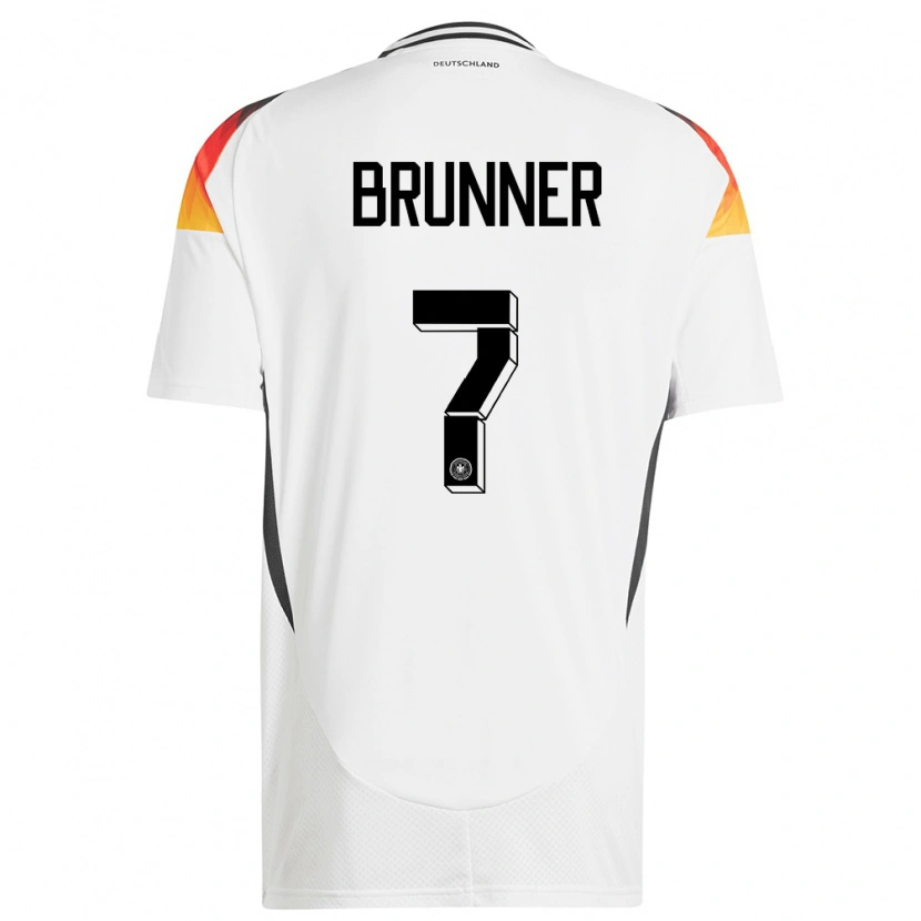 Danxen Kvinder Tyskland Paris Brunner #7 Hvid Hjemmebane Spillertrøjer 24-26 Trøje T-Shirt